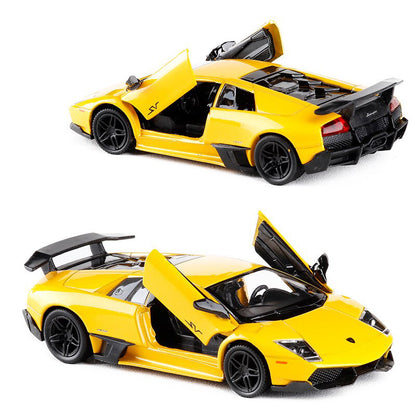 1/36 Scale Lamborghini Murcielago LP670-4 SV Model Car Diecast Toy Cars Yellow