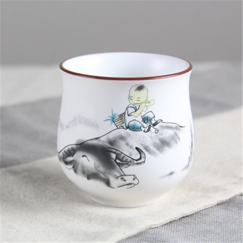 China Porcelain Master Cup Handpainted Tea Cup Multi Pattern 3.4oz Office Cups