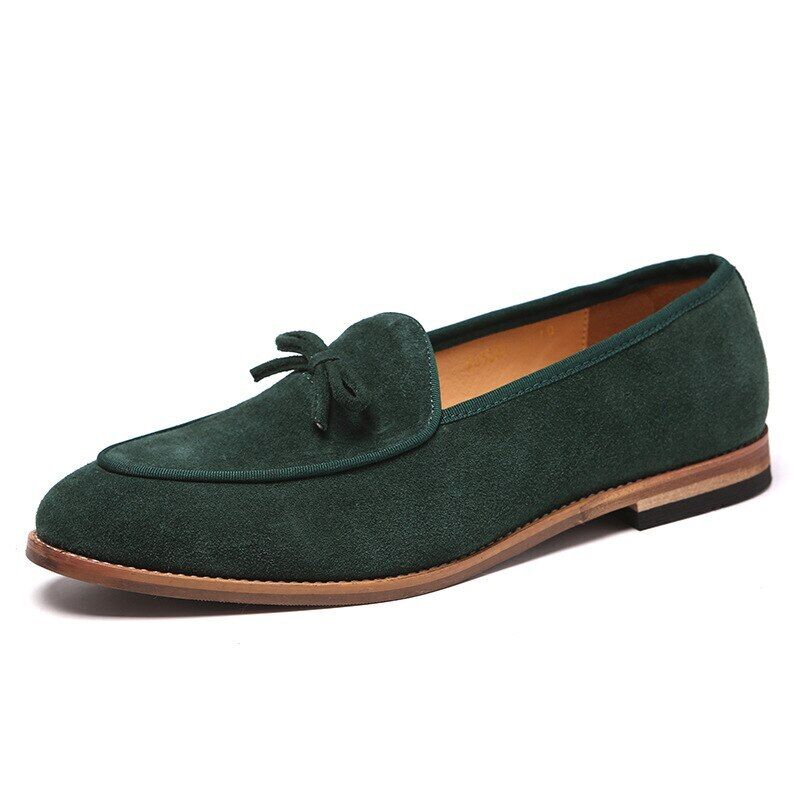Men Gentlemen Loafers Faux Suede Low Heel Business Wedding Party Dress Shoes