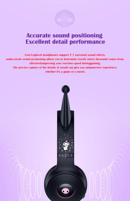 Razer x Sanrio Kuromi Wired Headset Headphone Limited Edition