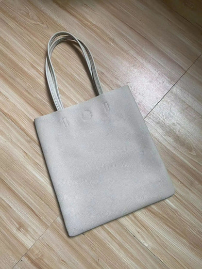 Women Tote Bag Simple Girl Cowhide Handbag Student Shoulder Bag