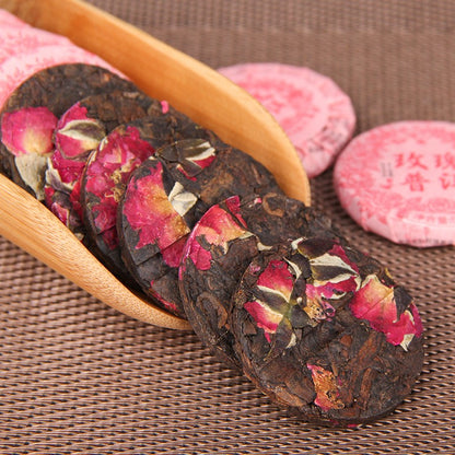 500g Yunnan Pu Erh Tea Cake Double Petaled Rose Tea Ripe Tea Small Tea Cake