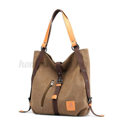 Women Canvas Backpack Shoulder School Bag Messenger Travel Handbag Tote