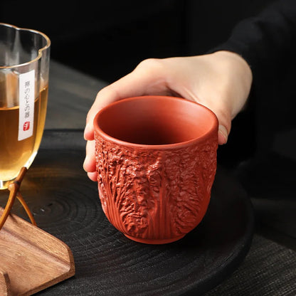 155ml Purple Clay Hundred Wealth Master Cup Kung Fu Tea Cup Single Tasting Cup