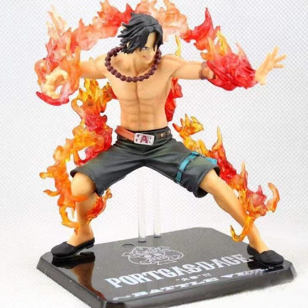 Anime One Piece Portgas D Ace Battle Fire PVC Action Figures Collectible Model