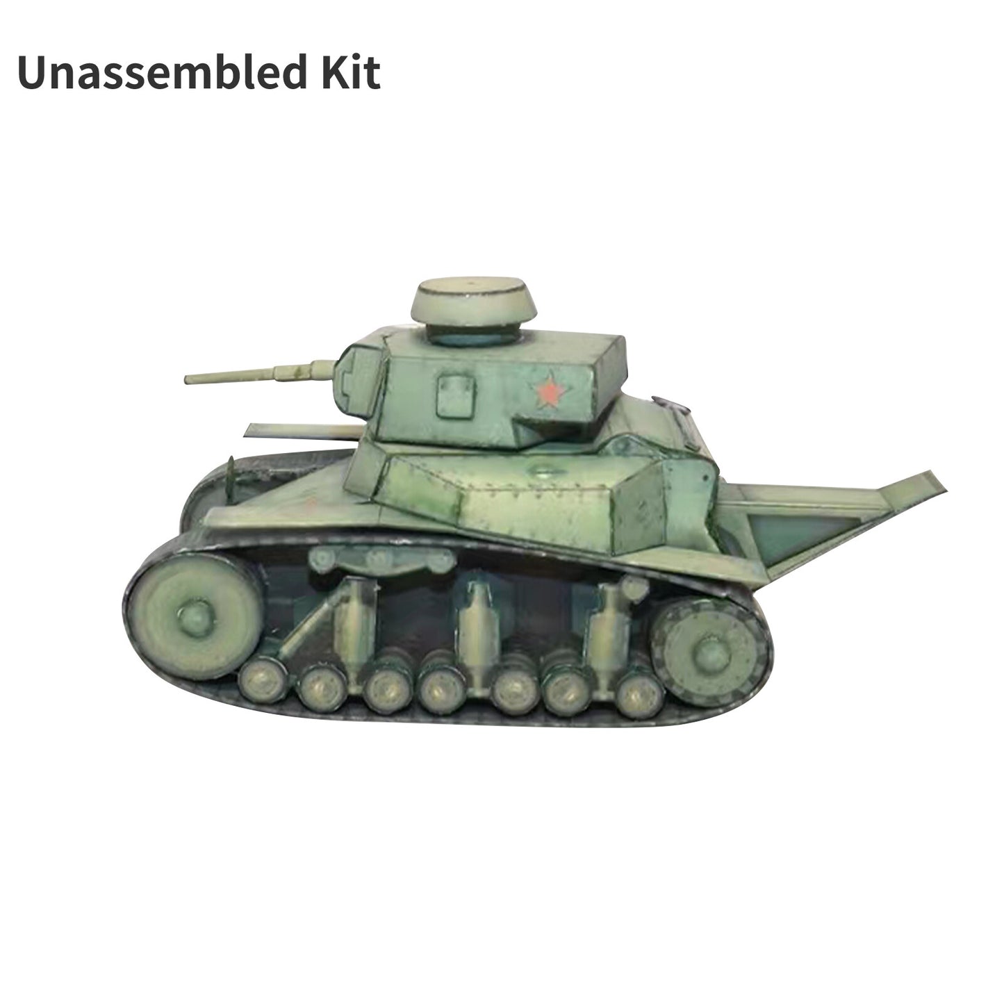 DIY 1/35 Soviet MS-1 S Escort Tank 3D Paper Model Tank Paper Model Unassembled