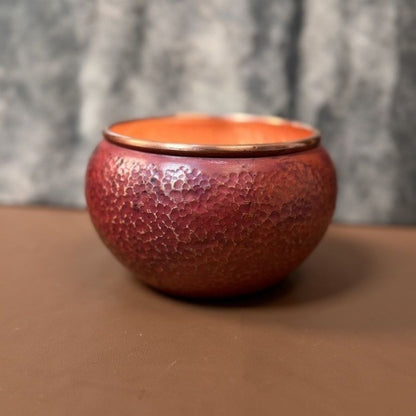 750ml Retro Red Copper Tea Waste Barrel Handmade Fire Oxidation Belly Shape