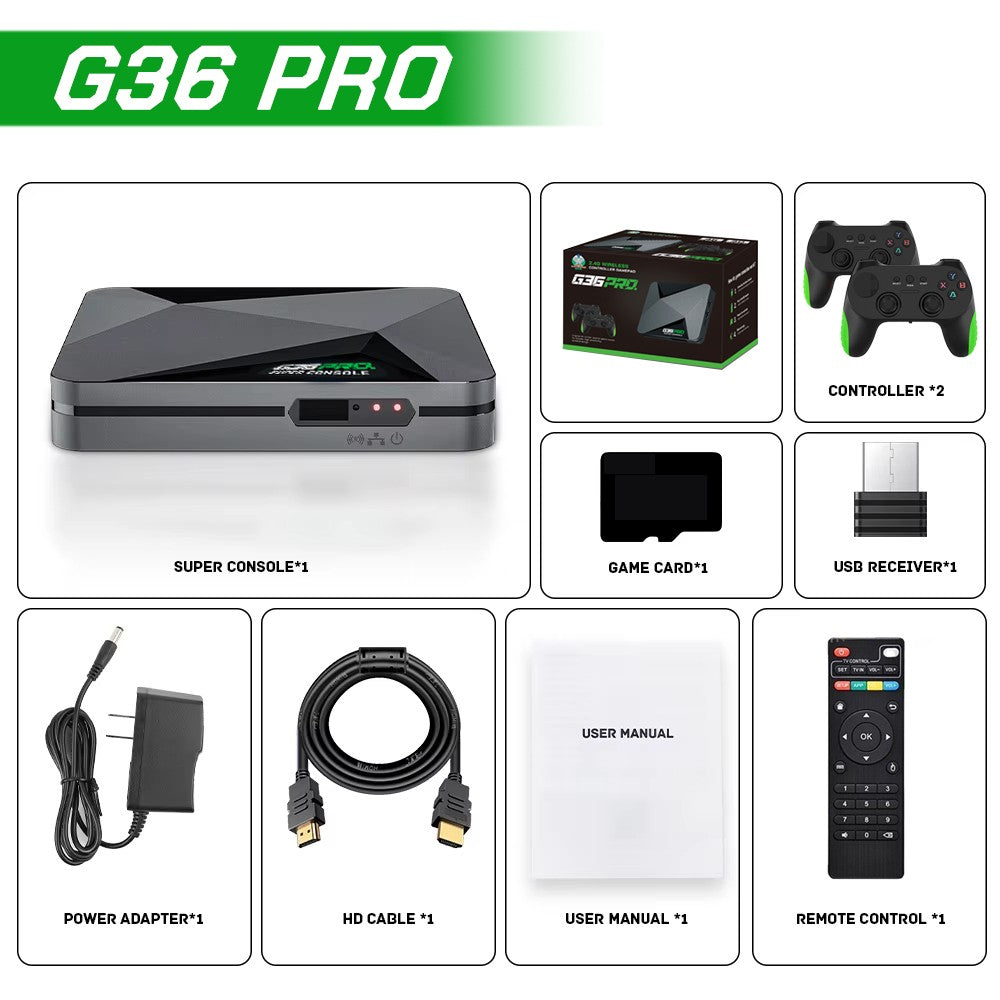 G36 PRO, HDMI TV Video Game Stick Retro Gaming Console Wireless Controller 256GB