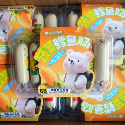 Vegetable Cod Sausage 210g Carrot Flavor + 6 Fish Sausage Corn Flavor Snacks