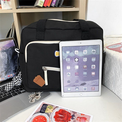 Cute Backpack Student Bag Badge Multifunctional Waterproof Nylon 35*28*12 CM 1PC