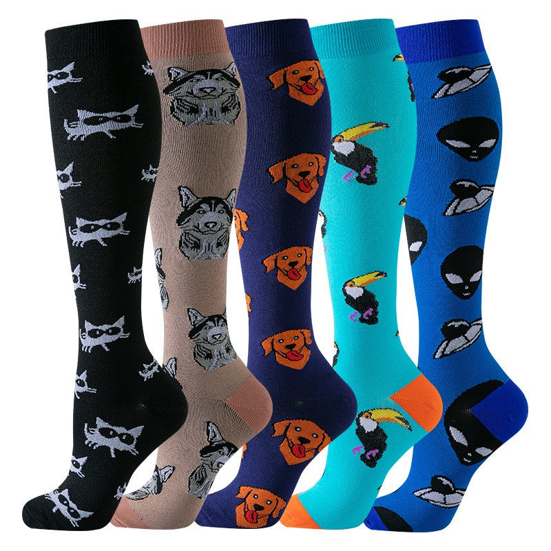 5/6pairs Compression Socks Stockings Womens Mens Knee High Medical