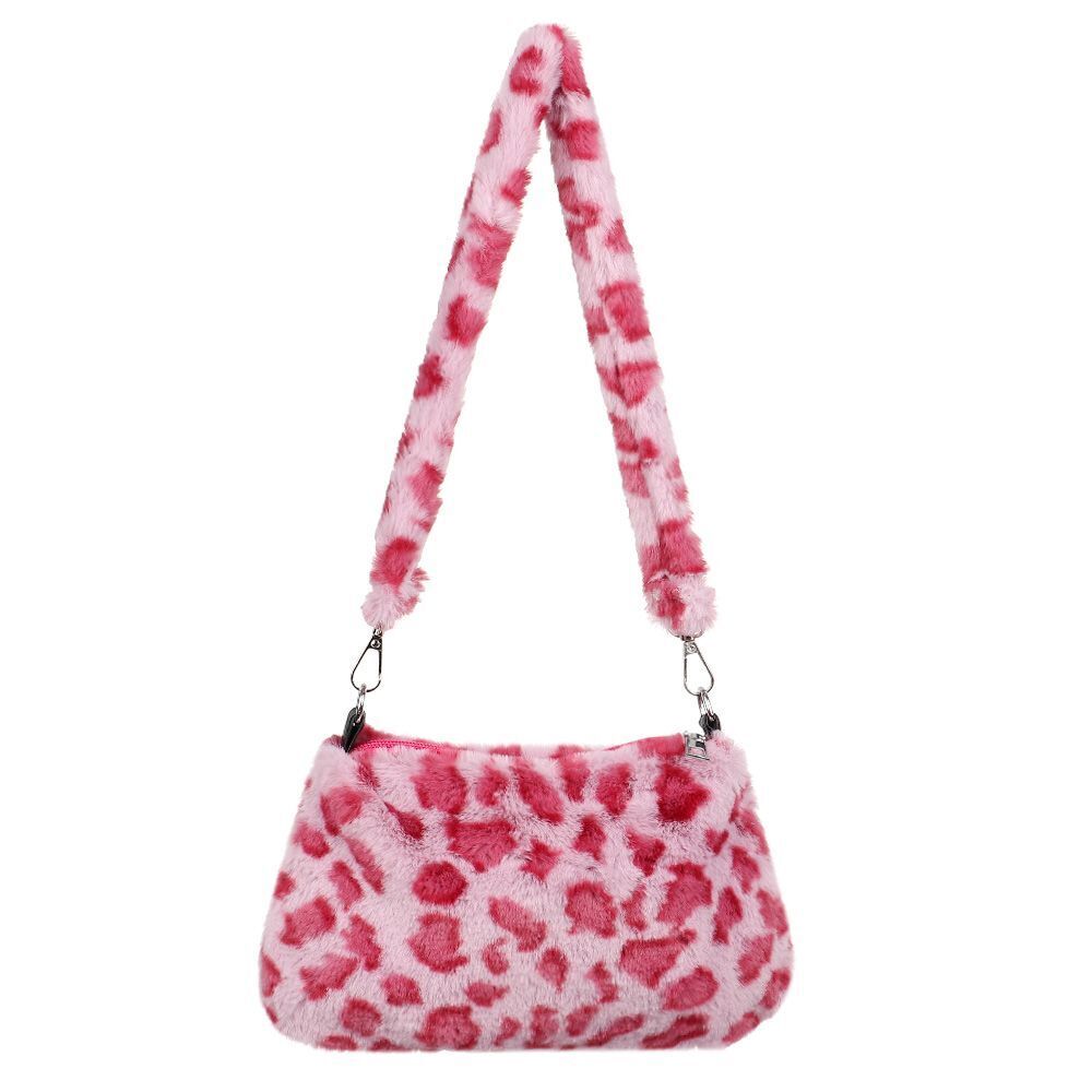 1pc Women Girls Fluffy Shoulder Bag Top-handle Bag Female Autumn Winter Handbag
