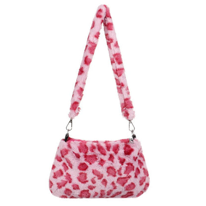 1pc Women Girls Fluffy Shoulder Bag Top-handle Bag Female Autumn Winter Handbag