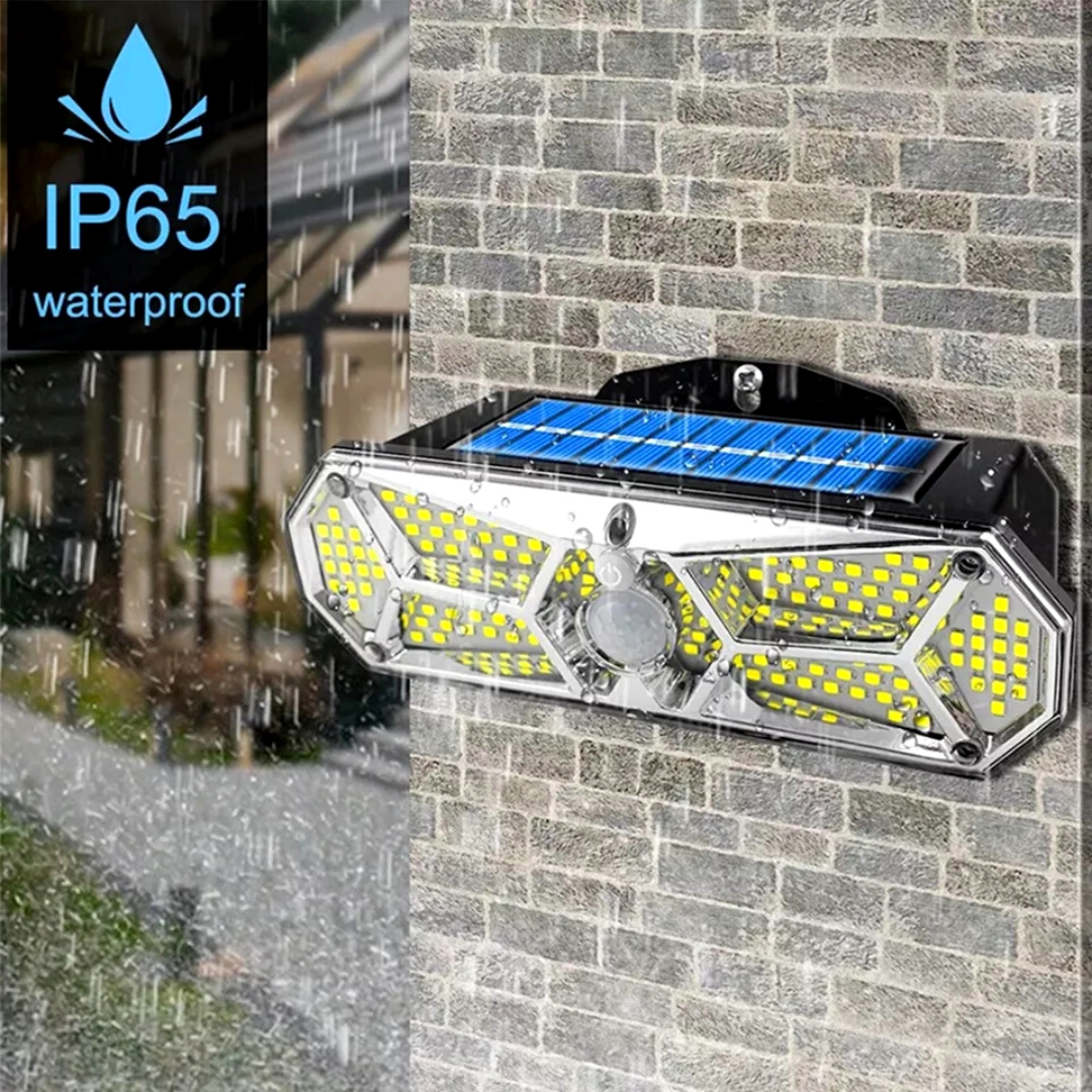 Lampara Luces Solar Seguridad Exterior Luz de Pared con Sensor de Movimiento 4Pc