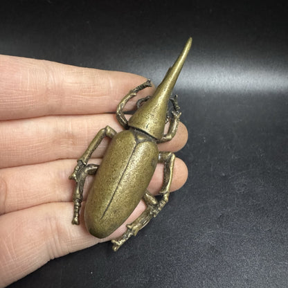 Solid Brass Weevil Figurine Insect Decor Tea Pet Copper Art