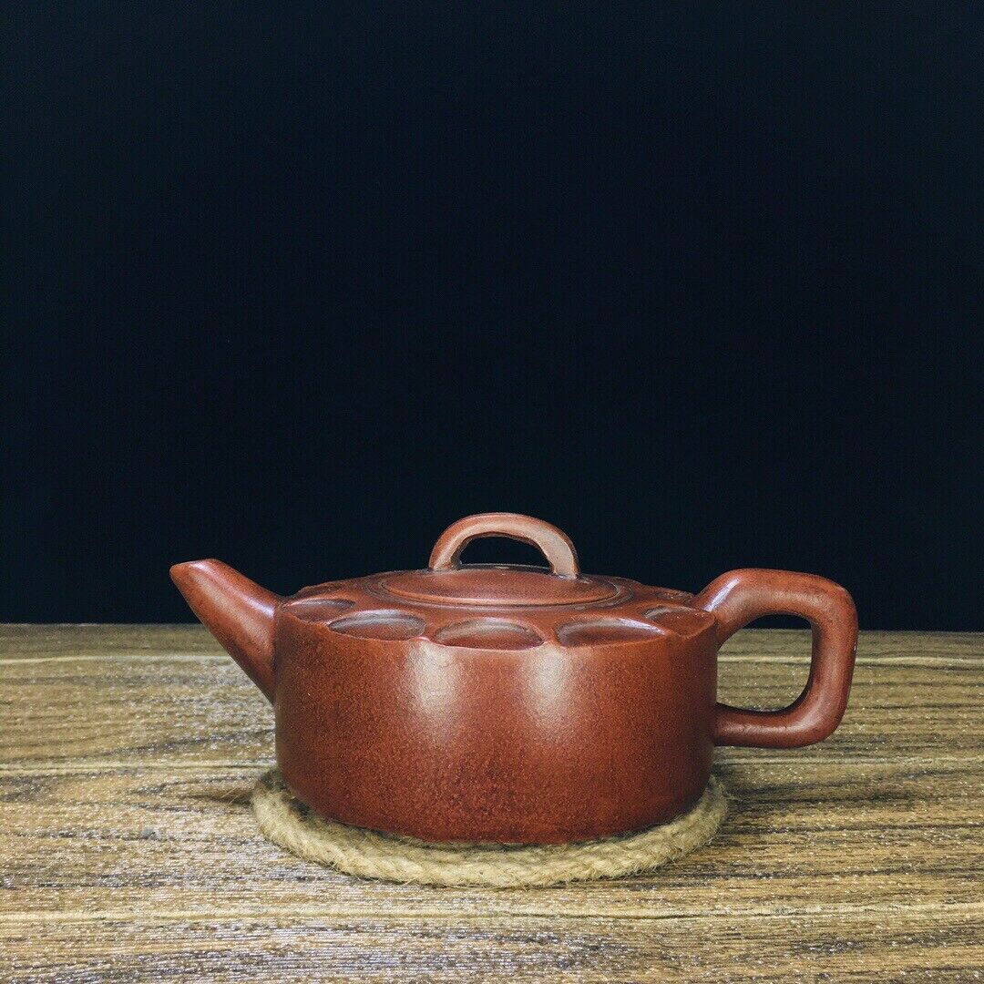 vintage chinese yixing purple clay teapot zisha ceremony carving Collectible art
