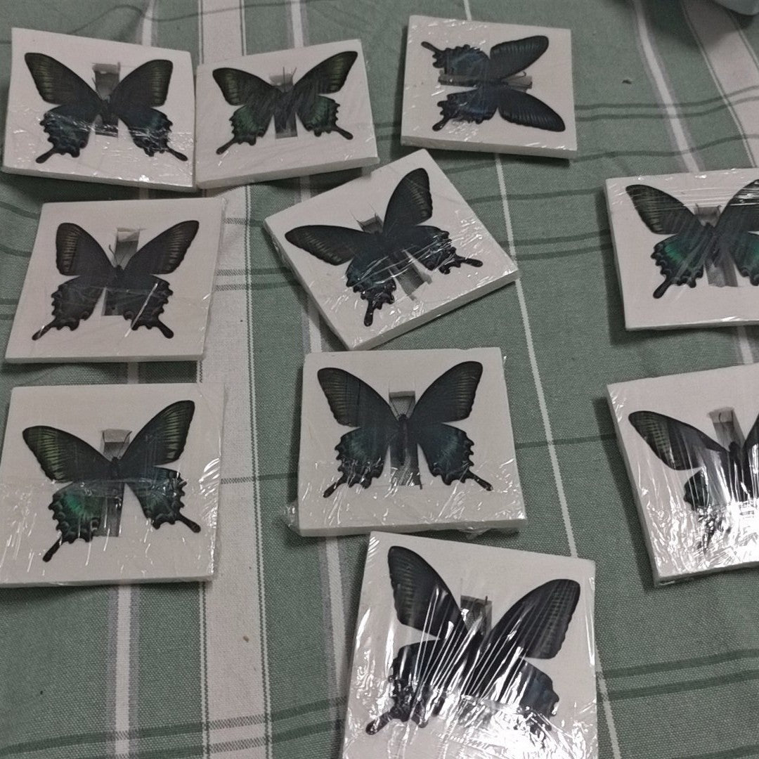 20PCS New Real Green Banded Swallowtail Butterfly Specimen Spring Form A1/A 6cm