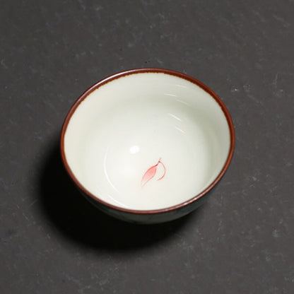 Ceramic Teacup Cup Hand Painted Lotus Tea Bowl Master Cup Handmade Tea Set