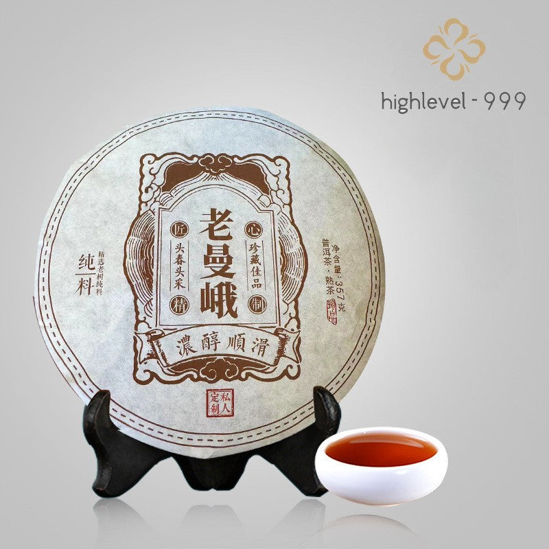 357g Ripe Pu'er Tea Cake Laomane Menghai Bulangshan Ancient Tree Compressed Tea