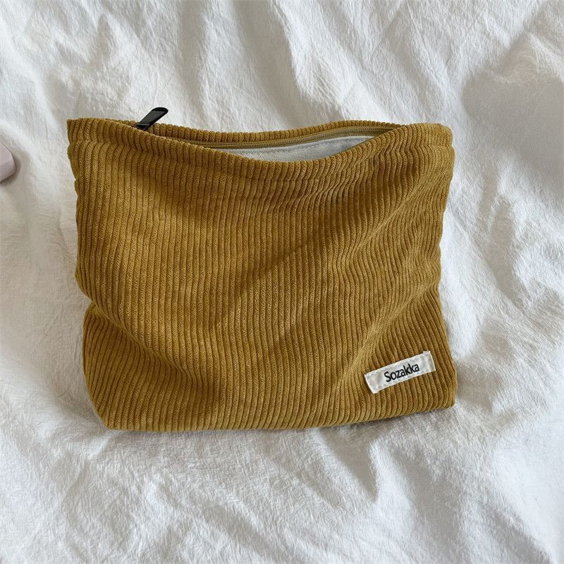 Makeup Bag Organizer Cosmetics Corduroy Clutch Lipstick Cases 5*26*18 CM Pouch