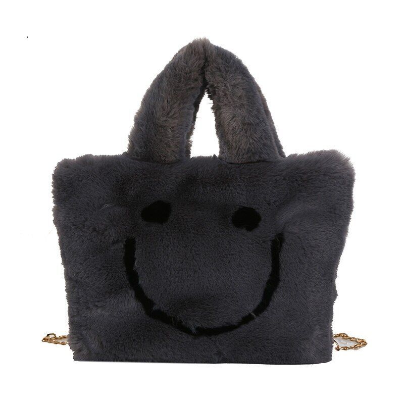 Women Handbag Buckle Shoulder Bag Cute Soft Ladies Faux Fur Bag Party Little 1PC
