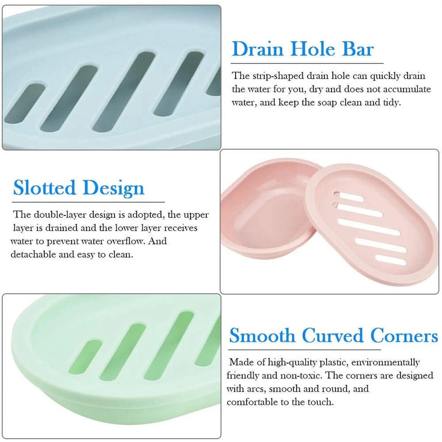 Bathroom Water Draining Soap Dish Case Holder Drainer Soap Saver Storage Box New