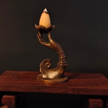 Rare copper fortune kwan-yin guan yin figure Statue table decoration tea pet