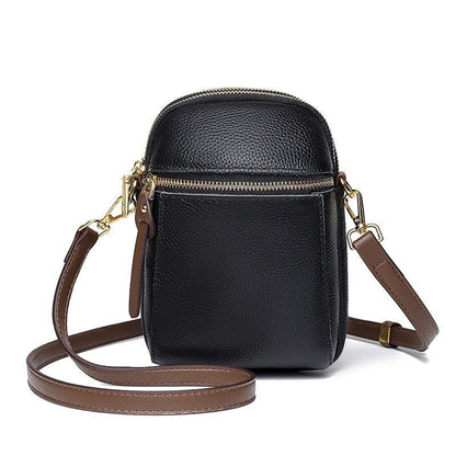 Sling Messenger Purse Handbag Genuine Leather Shell Casual Vintage Shoulder Bags