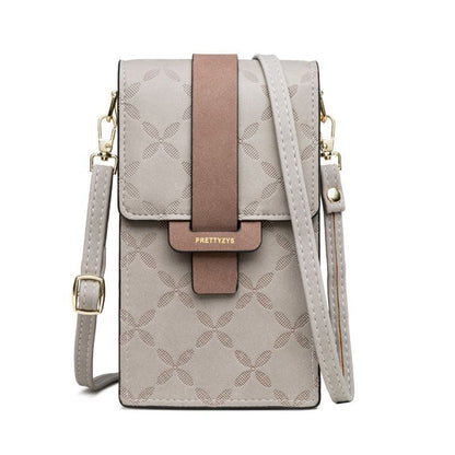 Wallet Flower Petals Plaid Shoulder Bag Messenger Flap Purse Multi-Card Holder