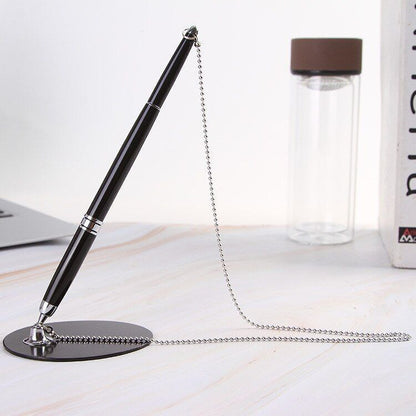 Ballpoint Pen Sticky Desk Chain Fixed Bank Counter Metal Writing Instrument 20cm