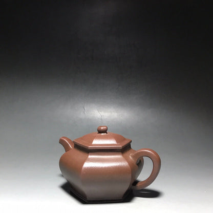 Chinese Yixing Zisha Clay Handmade Exquisite Teapot （六方壶 底款：金鼎商标）