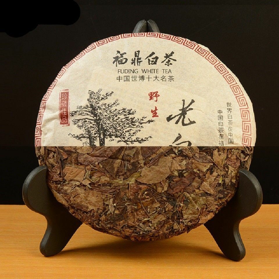 Fuding White Tea Cake Organic Premium Aged Shou Mei Long Life Eyebrow Cake 350g