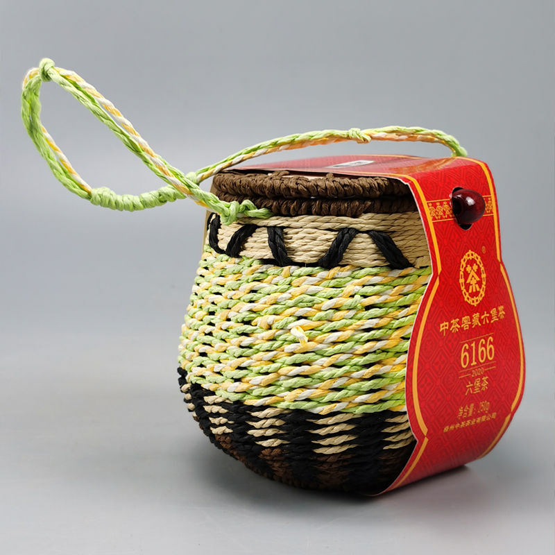 CHINA TEA 6166 Aged Wuzhou Dark Tea Liu Pao Hei Cha Liu Bao Black In Basket 250g