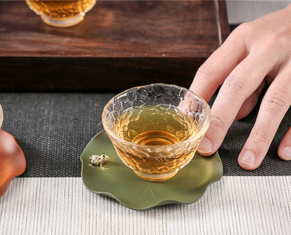 Yixing Creative Coaster Handmade Cup Saucer Purple Clay Cup Mat Frog Decorate