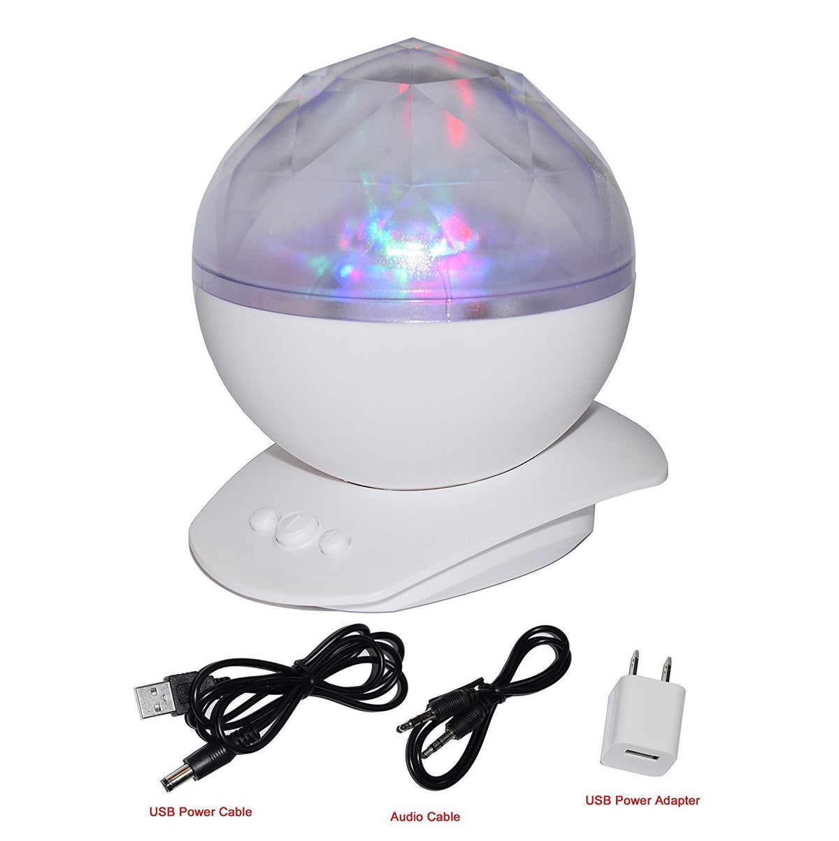 Relaxing Colorful Diamond Light Projection Lamp with Speaker