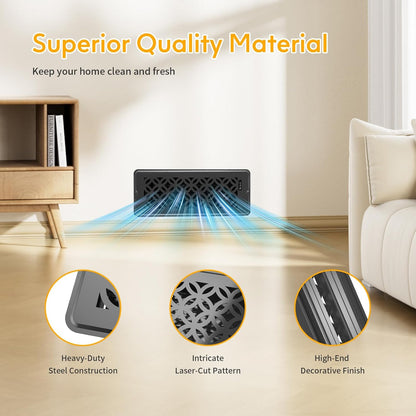 Floor Vent Covers, Floor Register 4X12, 2 Pack Adjustable Decorative Vent Covers