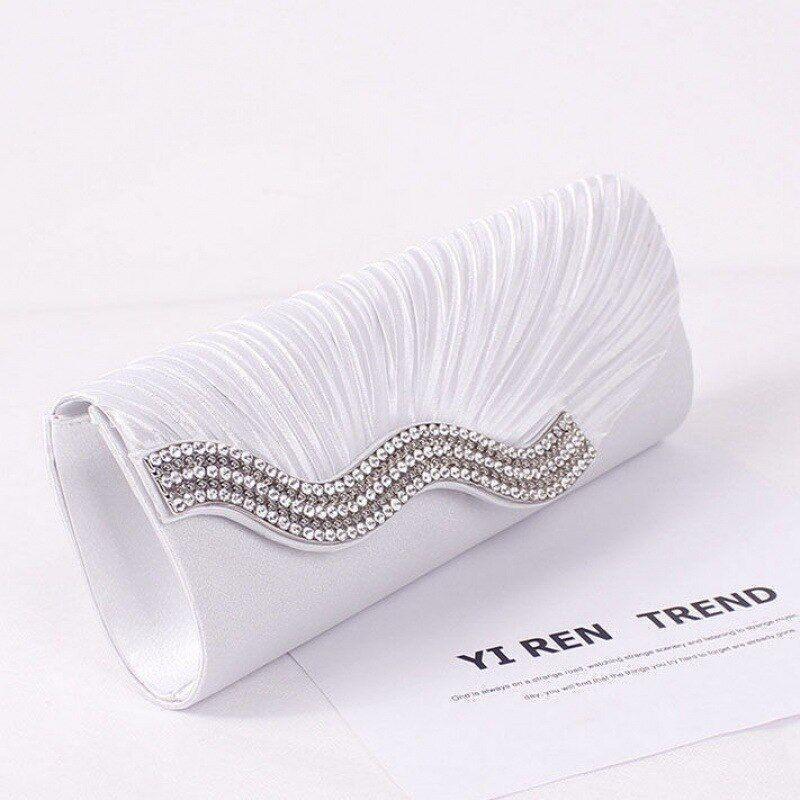 Women Rhinestone Evening Bag Fashion Purse Envelope Chain Clutch 27*10*5 CM Bags