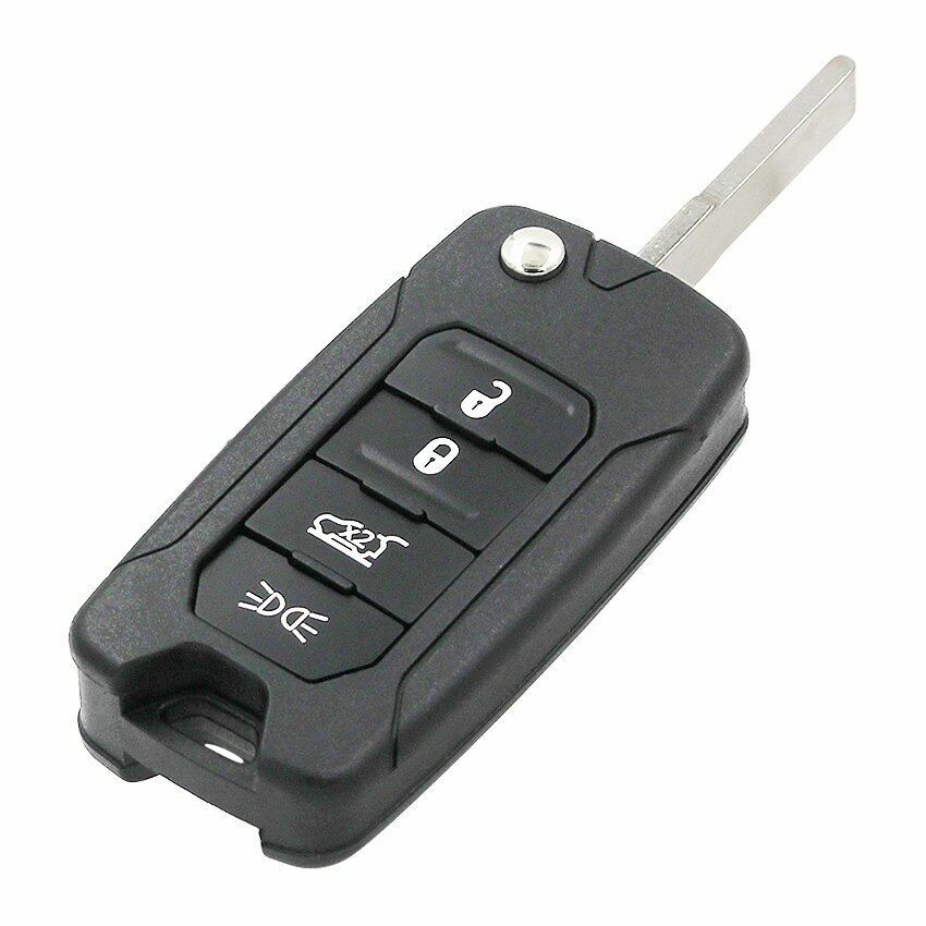 Replacement Flip Remote Key Shell Case Fob 4 Button for Jeep Renegade 2015 2016
