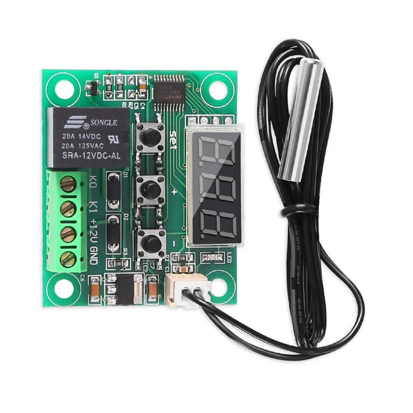 2Pcs XH-W1209 DC12V Digital Temp Thermostat Temperature Control Switch Plate B