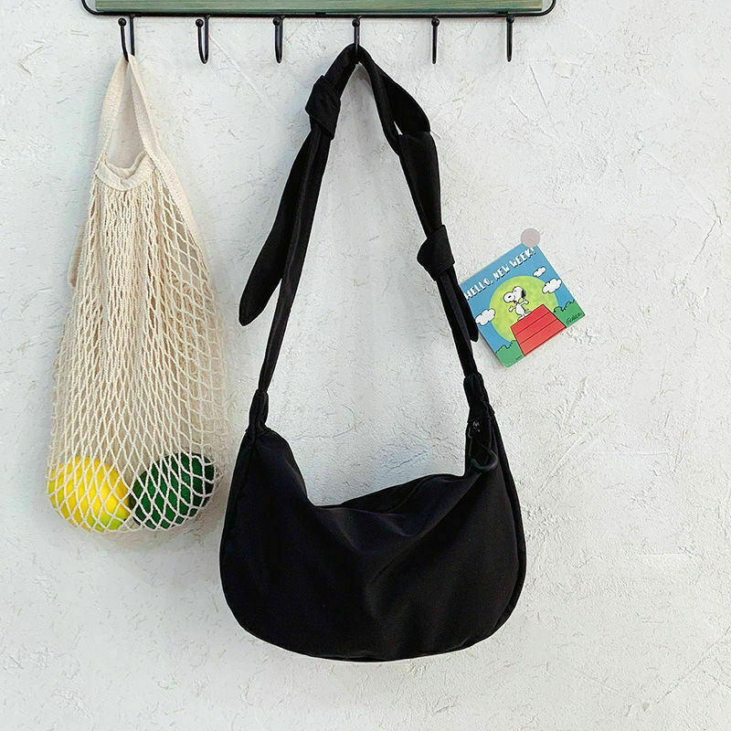 solid color canvas bag women's version student One Shoulder Messenger Bag