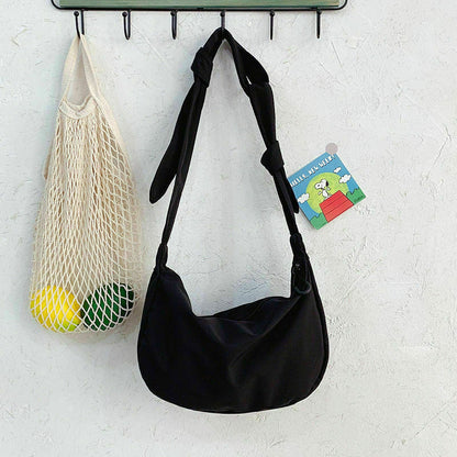 solid color canvas bag women's version student One Shoulder Messenger Bag