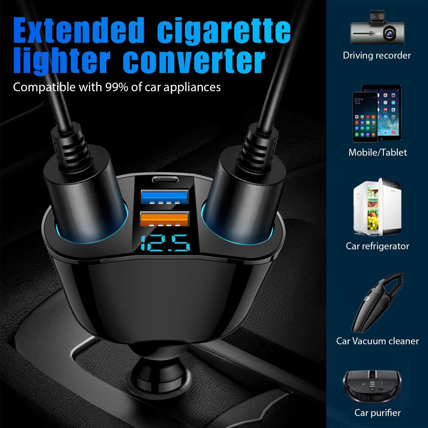 Dual USB Car Cigarette Lighter Socket Splitter Power Adapter Charger Outlet lot