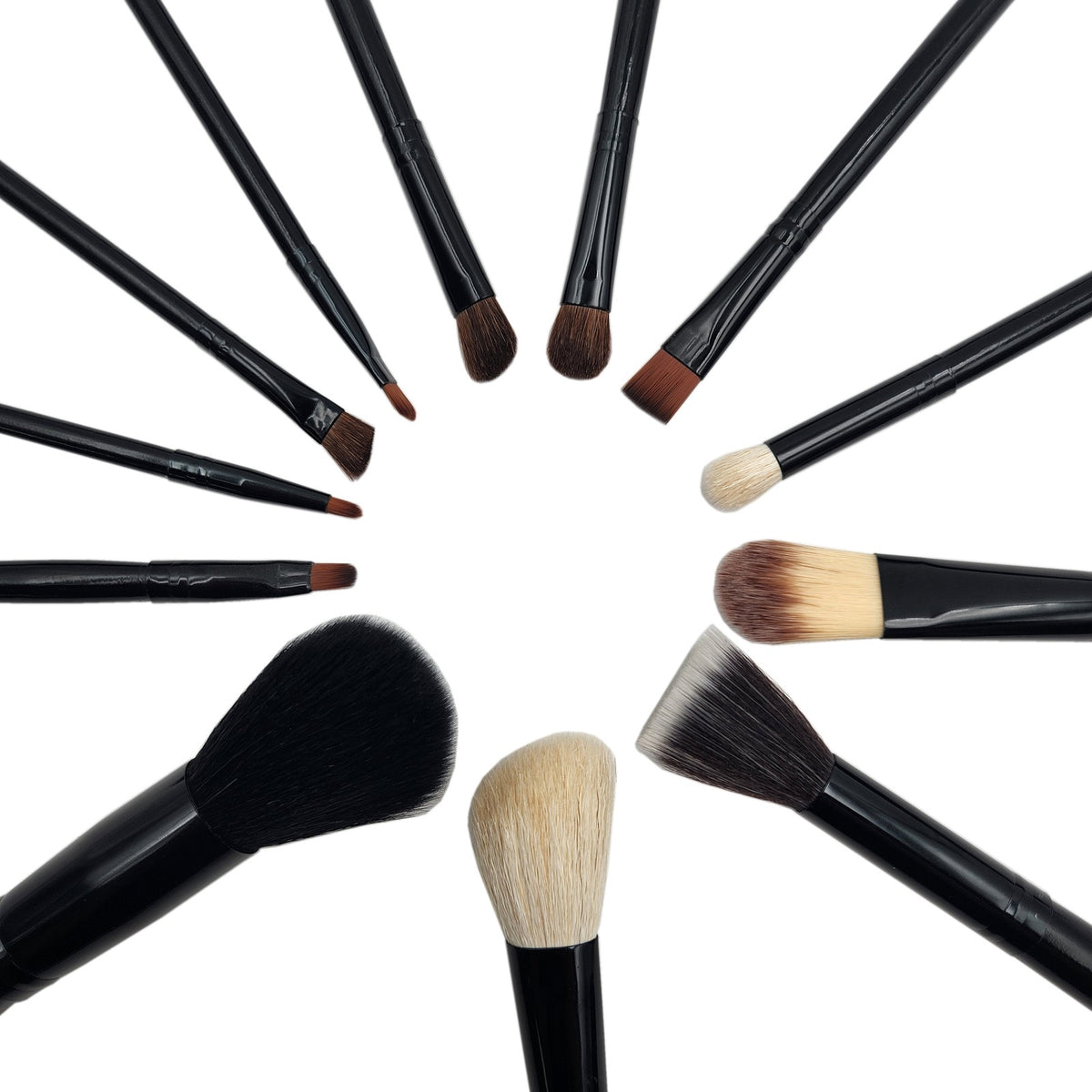 12 Piece Makeup Brush Set with Artificial Leather Cup Holder Case