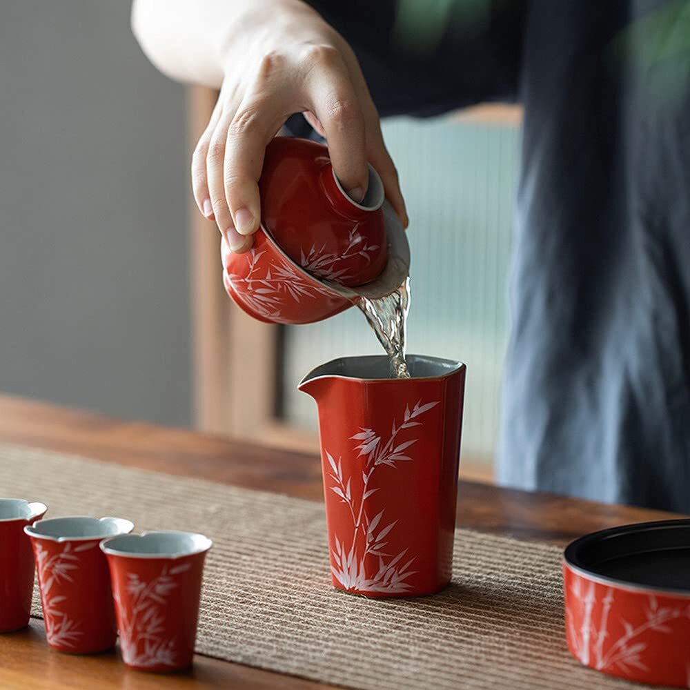 150ml Hand Painted Bamboo Gaiwan Ceramic Kung Fu Tea Set Tea Cup Bowl Tureen