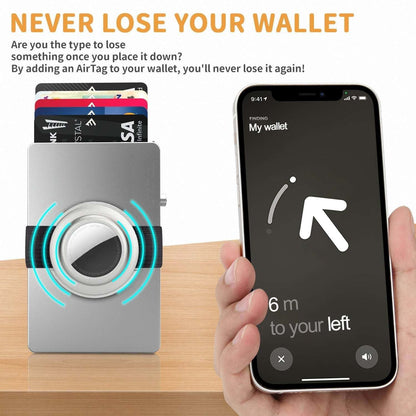 TOYFID Pop Up RFID Slim Wallet with AirTag Holder