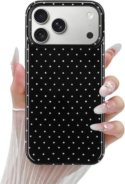 Magnetic Case for Iphone 17 Pro, Polka Dot Phone Case Cute for Girls Women, Comp