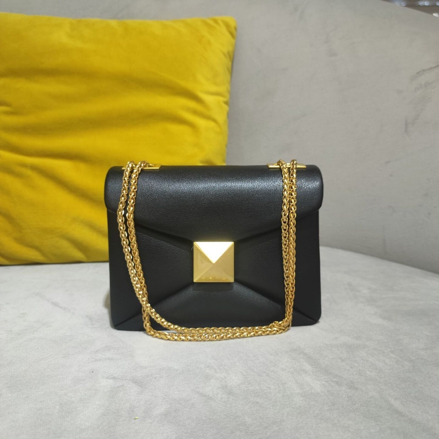 Genuine Leather Bag Handbag Golden Chain Shoulder Purse Green Tote Bag Crossbody