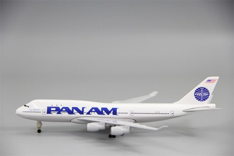 20CM PAN AM BOEING 747-400 Passenger Airplane Diecast Aircraft Plane Model