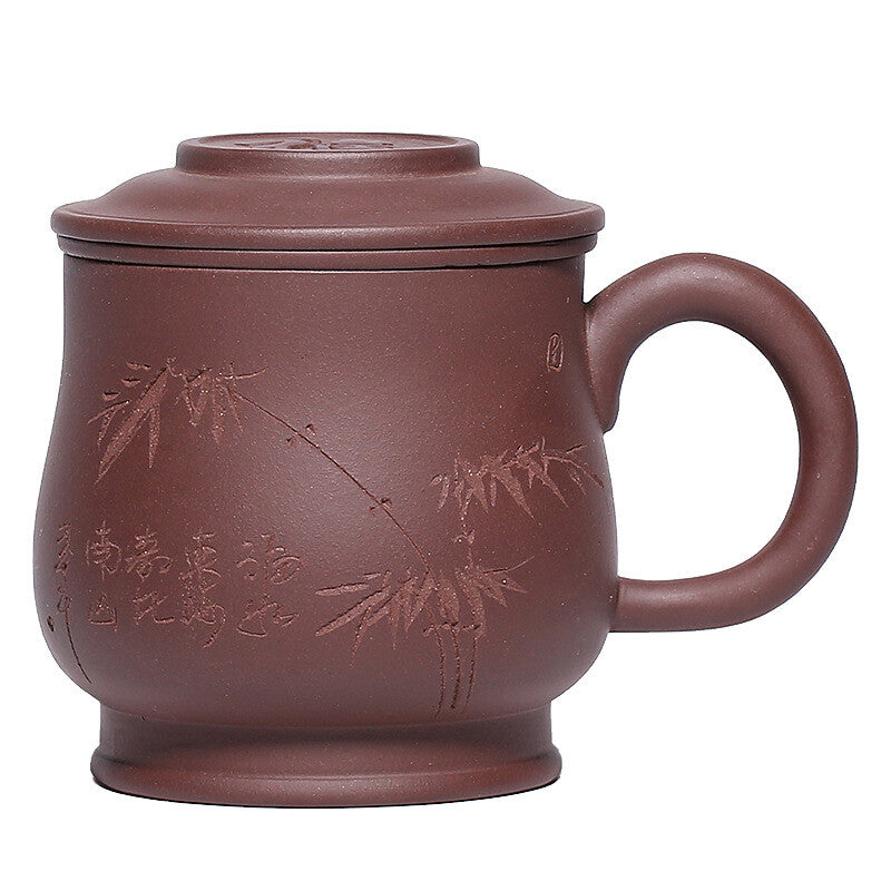 Hand Carved Office Cup Infuser Cup With Lid Original Ore Real Yixing Zisha Mug