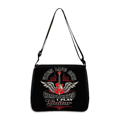 Music Print Handbags Causal Shoulder Bags Crossbody Purse Satchel Messenger Bag